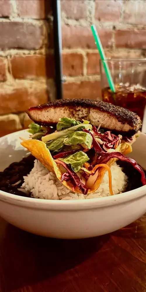 The Taco Salad with Blackened Salmon 🌮🥗 (also available with House Smoked Tofu)
Open 4pm to 8pm-ish