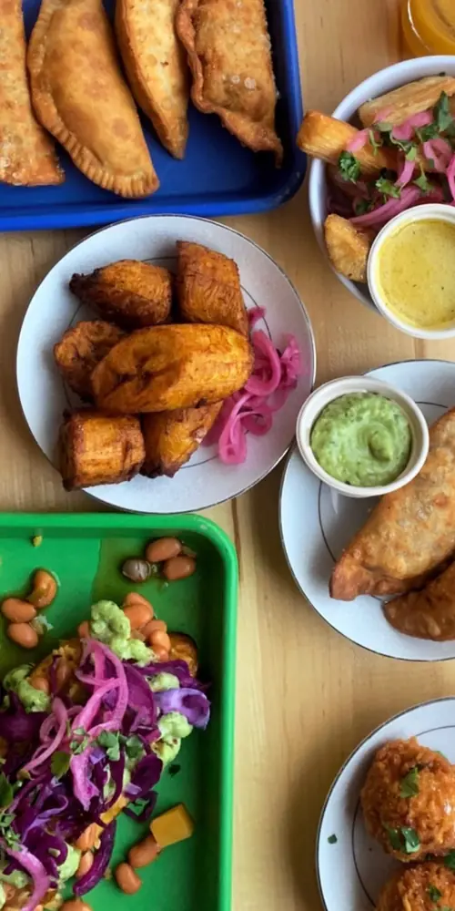 The Cubano Dominicano! #Tostones as the “bread” filled with the best #Jamón Ibérico, #Perníl, Swiss