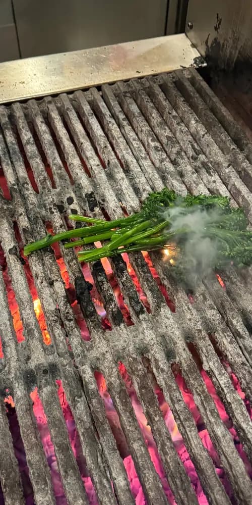 We ❤️🔥 our wood fired grill! Fresh cut wood is brought in daily and the grill can sometimes take ov