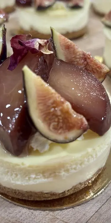 Open today till 4, come and try our poached pear cheesecake! 😍