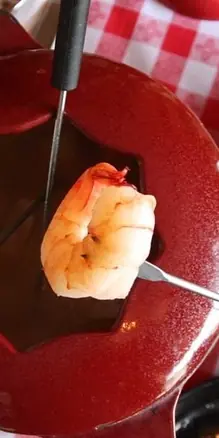 Shrimp fondue and cheese fondue 🫕 #fondue